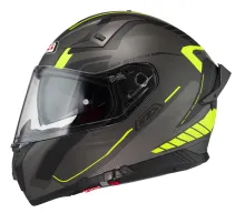 Шлем-интеграл NZI GO RIDER STREAM DUO MOTION антрацитовый/чёрный/жёлтый матовый