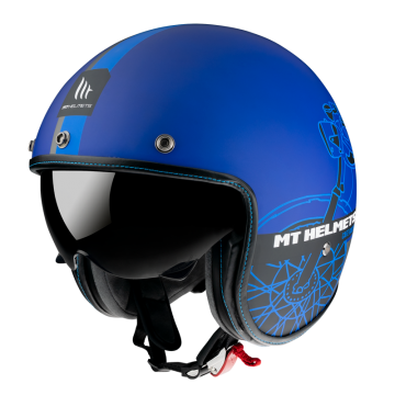 Шлем открытый MT LE MANS 2 SV CAFE RACER B7 MATT BLUE
