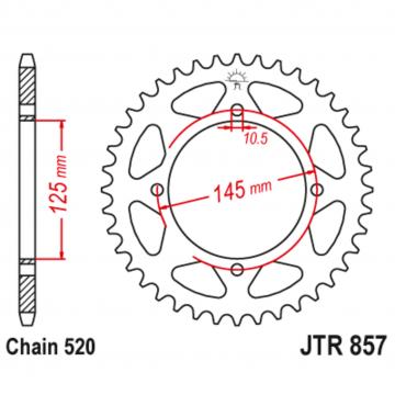 Звезда задняя (ведомая),(сталь) JT 857.45