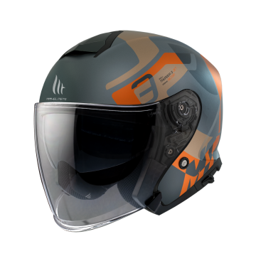 Шлем открытый MT Thunder 3 SV JET SILTON_C4 Матовый оранжевый