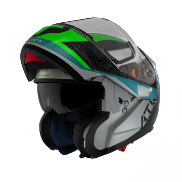 Шлем-модуляр ATOM SV ADVENTURE A6 глянцевый зелёный